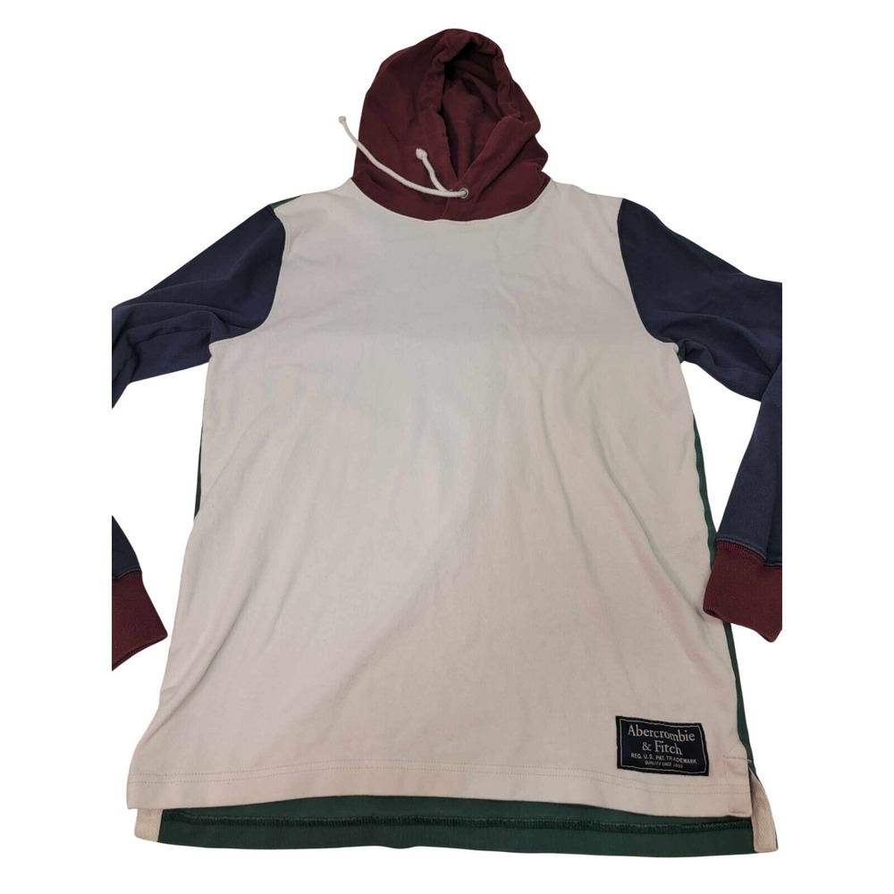 Vintage Abercrombie &‎ Fitch Rugby Cloth Colorblock Pullover Hoodie Medium